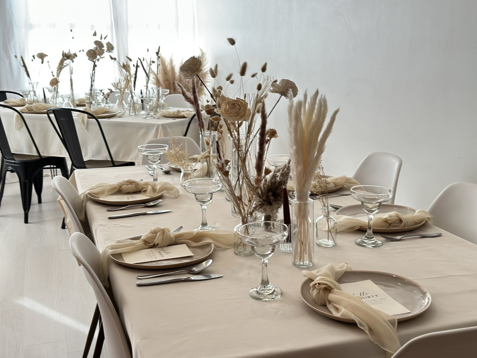A styled intimate event table inside Loft329